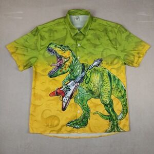 Hardaddy‎ Medium Mens Shirt Casual Button Up Colorful T Rex
